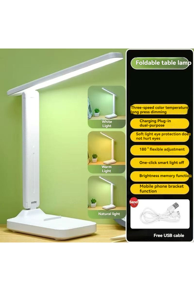 Choice مصباح طاولة قابل للطي من وايت وايت، مصباح مكتب LED بثلاثة أوضاع إضاءة ...