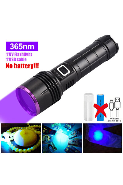 Choice black No battery High Power 365nm UV Flashlight Fluorescent Antigen Re...