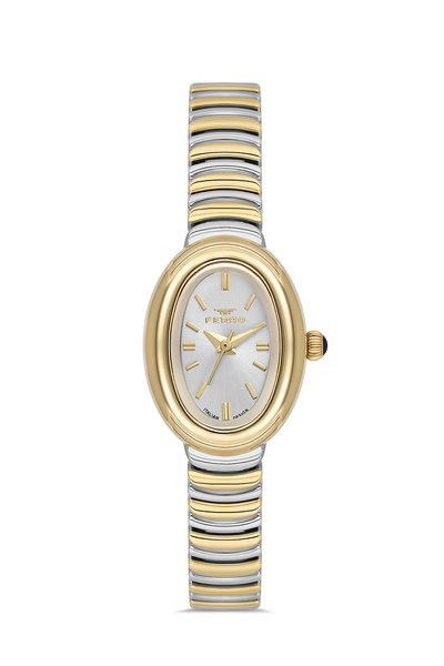 FERRO Yellow and Silver Steel Cord Women's Wristwatch Fl43034A-D 3Atm Water R...