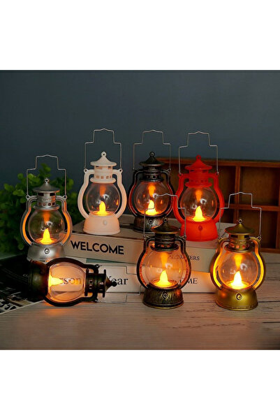 Choice Bronze gold Retro Oil Lamp Halloween Decorative Led Small Home Party L...