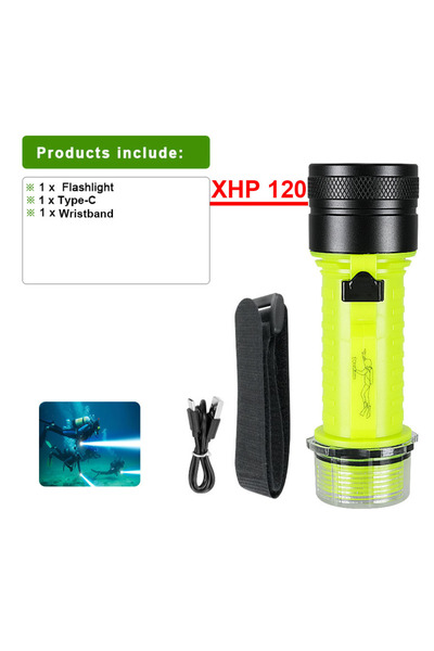 Choice مصباح يدوي احترافي للصيد والغوص، ضوء أبيض 9000 لومن، مصباح LED للغوص X...