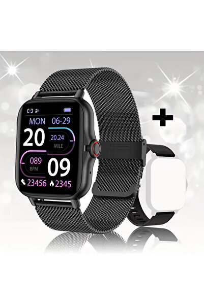 Choice ساعة ذكية سوداء بحزام شبكي، إصدار 2024، تعمل بنظام أندرويد، بشاشة ملون...