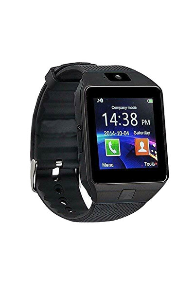 Choice ساعة يد ذكية سوداء DZ09 تدعم شريحة SIM، شاشة لمس 1.56 بوصة، سوار، جهاز...