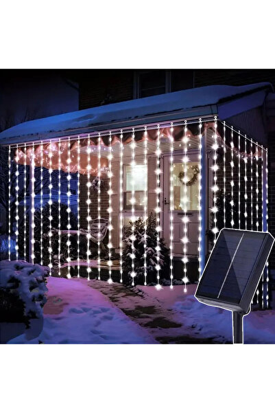 Choice 3x1M 100LED White 3/6M Solar Curtain Lights Outdoor Fairy Lights LED L...
