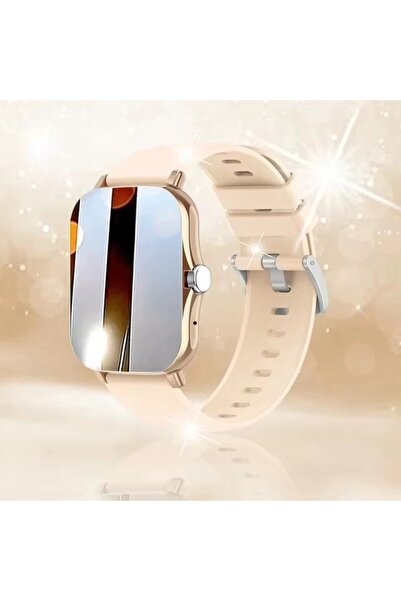 Choice ساعة ذكية ذهبية مقاومة للماء مقاس 1.83 بوصة مزودة بخاصية الرد على الرس...