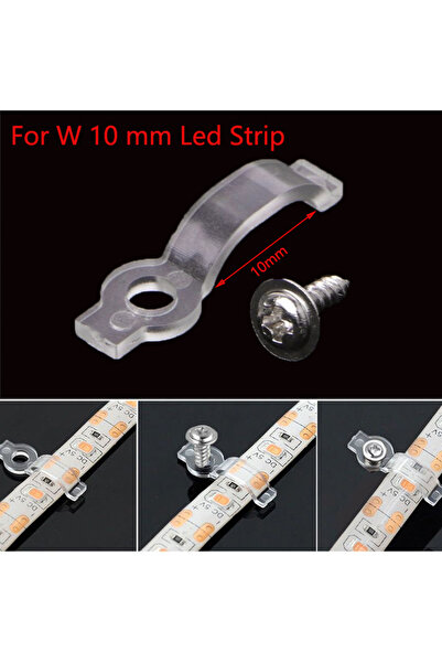 Choice 50 pcs F-For W10 MM LED Tape Fix Clips With Screw RGB Neon Led Connect...