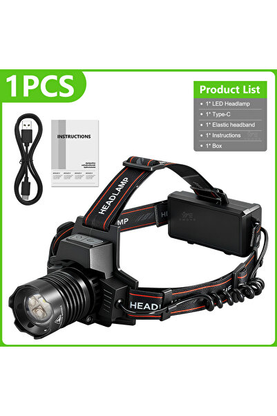 Choice مصباح رأس يعمل بالأشعة فوق البنفسجية، سعة 2400 مللي أمبير، طول موجي 36...