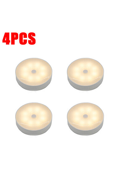 choice2 Warm Light 4PCS Motion Sensor Step Light, USB Rechargeable Wireless L...