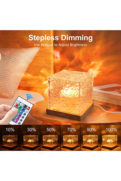 Choice مصباح عرض أمواج المحيط الرومانسي بـ 16 لونًا، يعمل بمنفذ USB، إضاءة ها...