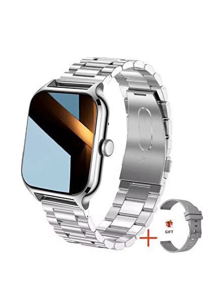 Choice ساعة ذكية فضية اللون من الفولاذ، إصدار 2025، متوافقة مع هواتف أندرويد ...