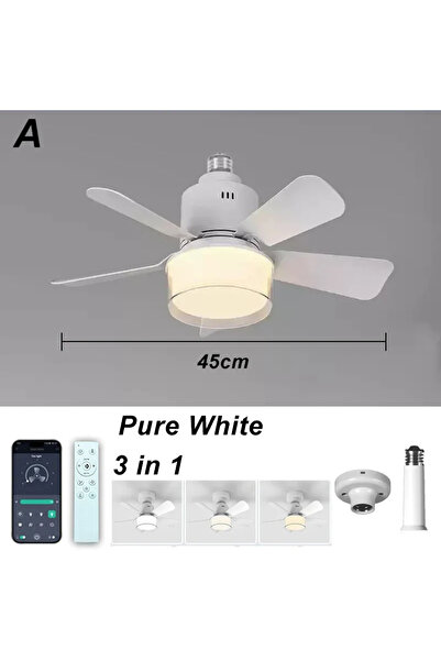 Choice A White 3in1 LED Ceiling Fan Light RGB Remote and APP Control Infinite...