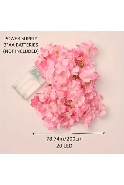 Choice Pink Cherry Blossom Fairy String Lights Battery Operated LED Wire Ligh...