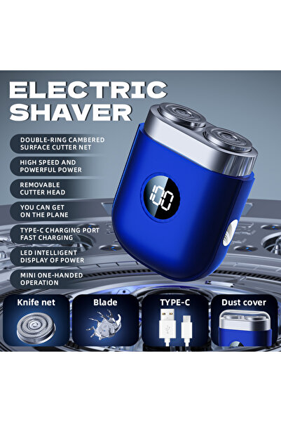Choice ماكينة حلاقة كهربائية زرقاء اللون للرجال، مقاومة للماء، مزودة بشاشة رق...
