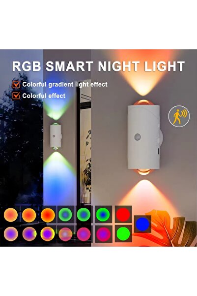 Choice 1PCS Rechargeable RGB Motion Sensor Wall Lamp Light Up and Down LED Ma...