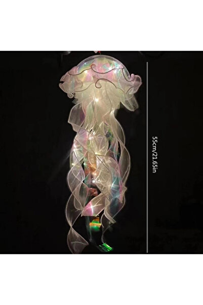 APWIKOGER مصباح ليلي أبيض على شكل قنديل البحر من ألويت، يعمل ببطارية زر، يُعل...