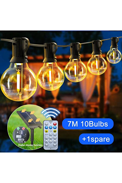 Choice6 سلسلة إضاءة خارجية تعمل بالطاقة الشمسية بطول 7 أمتار، مزودة بـ 11 لمب...