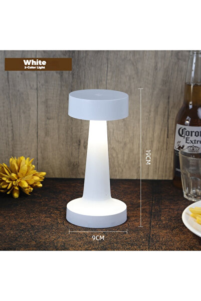 Choice مصباح طاولة عتيق بثلاثة ألوان أبيض، يعمل باللمس، مناسب لتزيين طاولات ا...