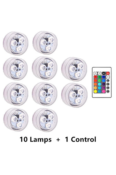 Choice مصباح غاطس مزود بـ 10 مصابيح وجهاز تحكم عن بعد واحد، مصباح LED ثلاثي ي...