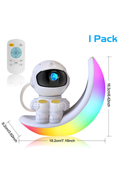 Choice جهاز عرض رائد فضاء واحد، ضوء ليلي على شكل قمر ونجوم، جهاز عرض سقف مزود...