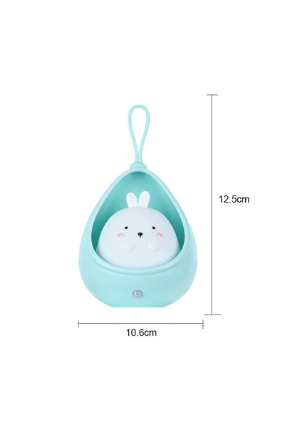 Choice مصباح ليلي LED أزرق على شكل أرنب - ذكي مزود بمستشعر حركة بشري، قابل لإ...