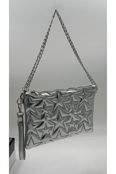 DMG Collection Chain Detailed Starry Women's Portfolio Hand and Shoulder Bag ...
