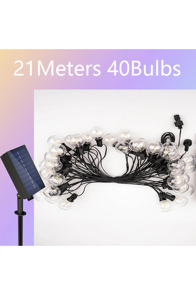 choice2 سلسلة أضواء LED خارجية بطول 21 مترًا و40 مصباحًا من نوع G40، مصابيح ك...