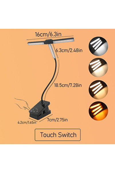 Choice مصباح قراءة مزود بمشبك LED يعمل باللمس، مزود بـ 51 مصباحًا، وأربعة أوض...