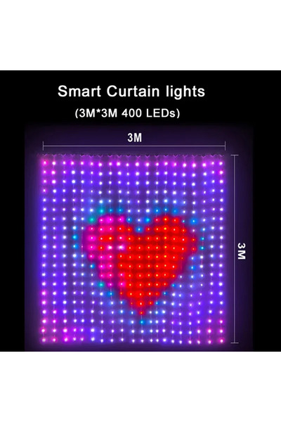 Choice USB Smart Curtain Light 3Mx3M 400LEDs Smart LED RGB Curtain Lights USB...