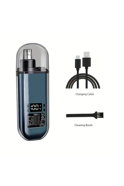 Choice جهاز تشذيب شعر الأنف باللون الأزرق الداكن، قابل لإعادة الشحن، مزيل شعر...