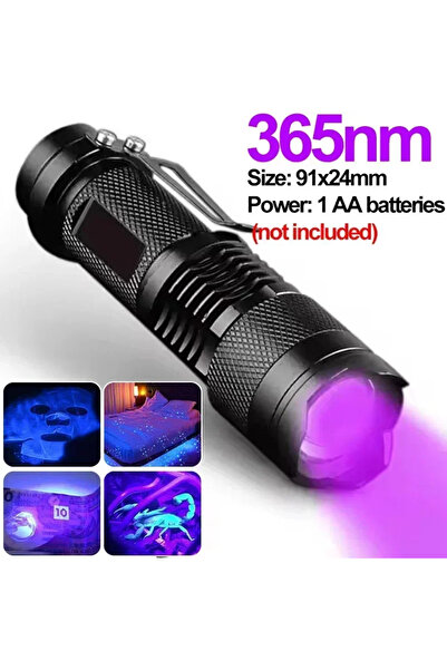 Choice 365nm purple light 365/395nm UV Flashlight Zoomable Ultra Violet Torch...