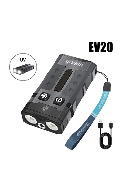 Choice1 EV20 BORUiT EV20 UV LED Keychain Flashlight Type-C Rechargeable Magne...