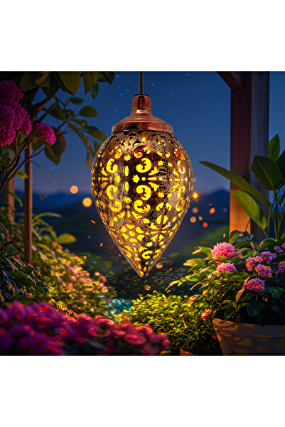 Choice فانوس على شكل قطرة، قطعة واحدة، مصنوع من الحديد، مصباح يعمل بالطاقة ال...