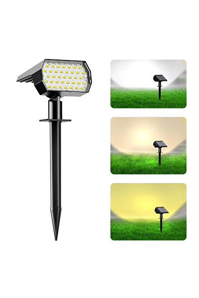 Choice3 74 مصباح LED شمسي خارجي، قابل للتغيير من 3000 إلى 6000 كلفن، مقاوم لل...