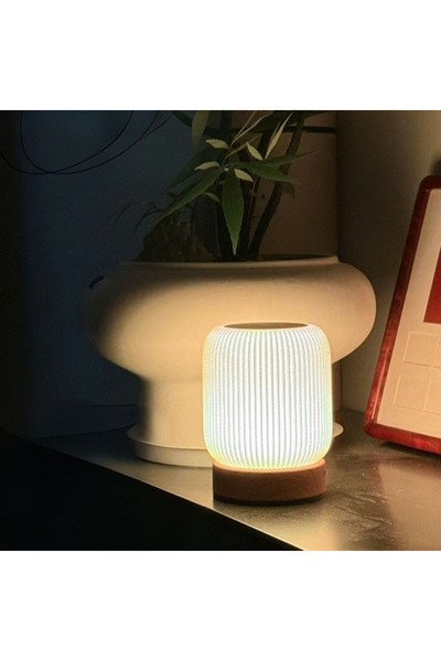 Choice مصباح ليلي يعمل باللمس بتصميم خشبي، قطعة واحدة، مصباح طاولة، مصباح بجا...