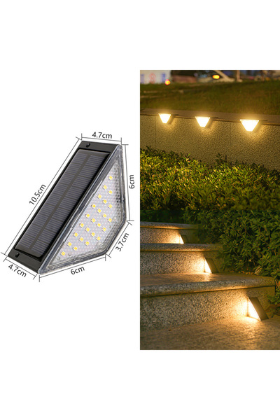 Heinast 2PCS Y177-A Warm Light LED Solar Step Lamp Path Stair Outdoor Garden ...