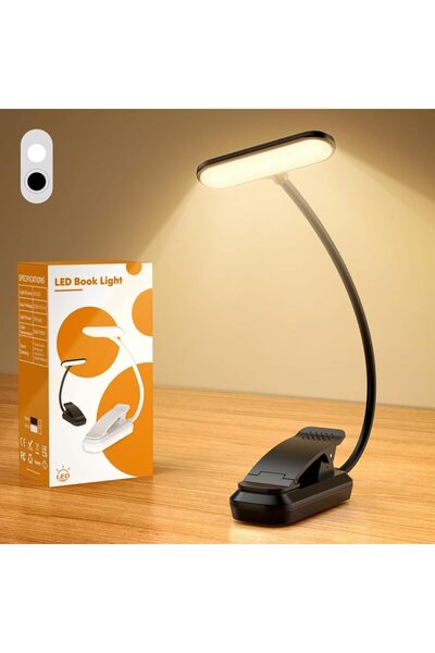 Choice مصباح قراءة أسود قابل لإعادة الشحن عبر منفذ USB، مزود بـ 20 مصباح LED،...