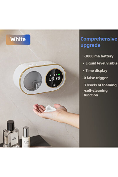 Choice موزع صابون أوتوماتيكي أبيض اللون يُثبت على الحائط، بسعة كبيرة، يعمل بد...