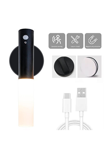 Choice Warm White (2700-3500K) Black LED Rechargeable Wall Lamp Warm Light Ni...