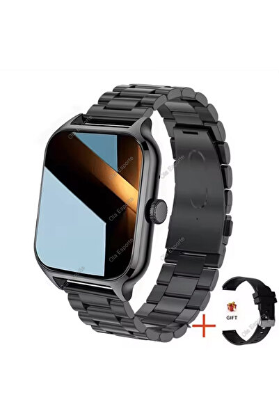 Choice ساعة ذكية جديدة من الفولاذ الأسود، بتصميم عسكري خارجي، مزودة بنظام تحد...