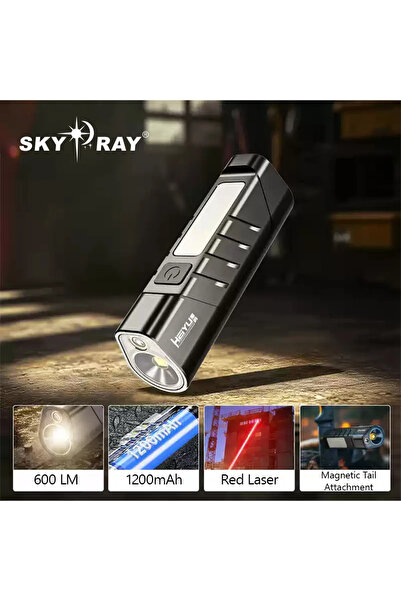 Choice مصباح يدوي صغير قابل لإعادة الشحن ببطارية 18650، مزود بليزر أحمر CP.SM...