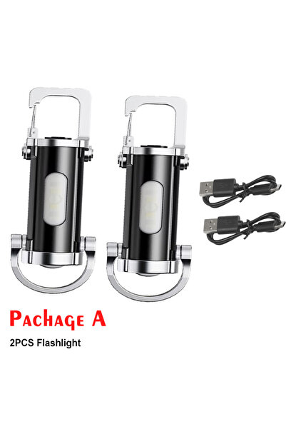 XIWANGFIRE 14500 مصباح يدوي صغير قابل لإعادة الشحن، قطعتان، متعدد الوظائف، يع...