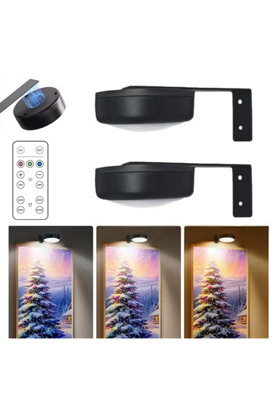 Choice مصباح LED يعمل بالبطارية، مزود بـ 2 مصباح LED، 3 ألوان، لوحة جدارية مغ...