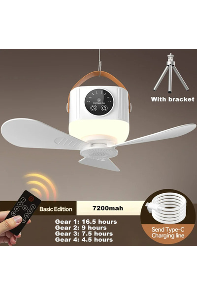 Choice مصباح LED محمول من هومفيش بسعة 7200 مللي أمبير مع مروحة، صامت وقابل لإ...