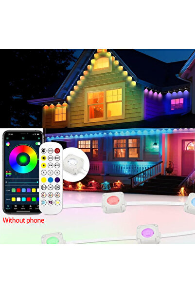 Choice 15M EU Plug Eaves Light Kit Outdoor RGB Lights String IP67 Waterproof ...