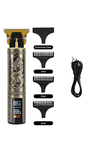 Choice ماكينة حلاقة كهربائية ثلاثية القطع من دراغون T9، تعمل بمنفذ USB، بشاشة...