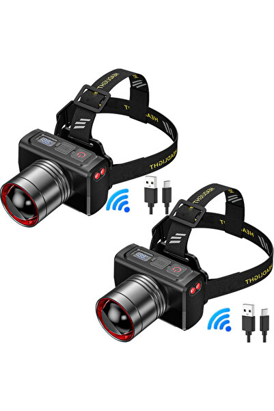 Choice 2pack LED Rechargeable Headlights, Adjustable Zoom, Waterproof Headlig...