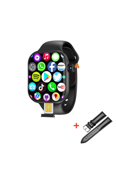 Choice 4GB 128GB Black Leather Black VP29 Smartwatch 5G Android 256GB Storage...