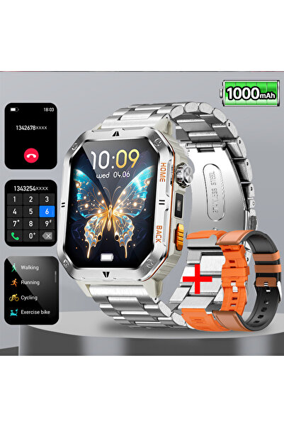 Choice ساعة ذكية عسكرية متينة جديدة للرجال، مزودة ببطارية LED سعة 1000 مللي أ...