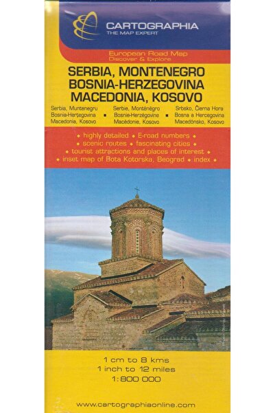 Editura Cartographia Harta rutiera Serbia, Muntenegru, Bosnia-Herzegovi