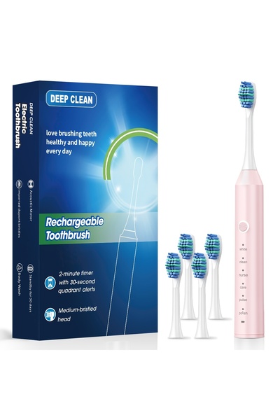 Choice فرشاة أسنان كهربائية سونيك جديدة وردية اللون، إصدار 2025، مزودة بمؤقت،...